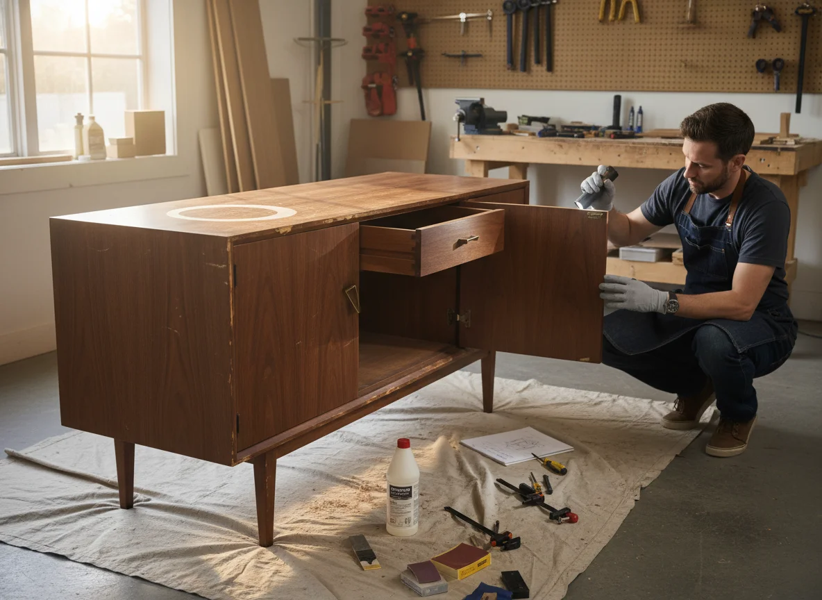 Mid-century dressoir restauratie