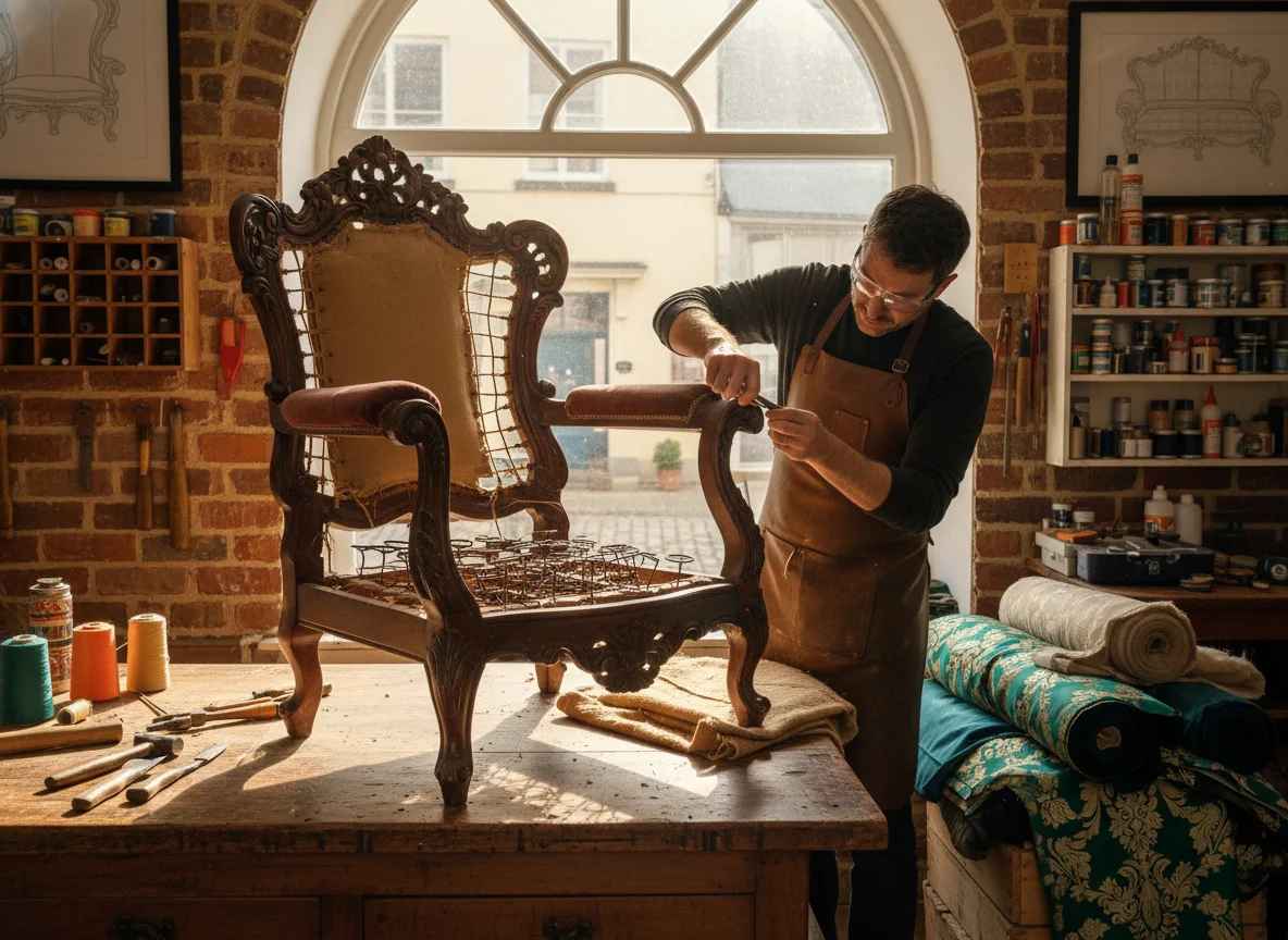 Victorian armchair restoration project