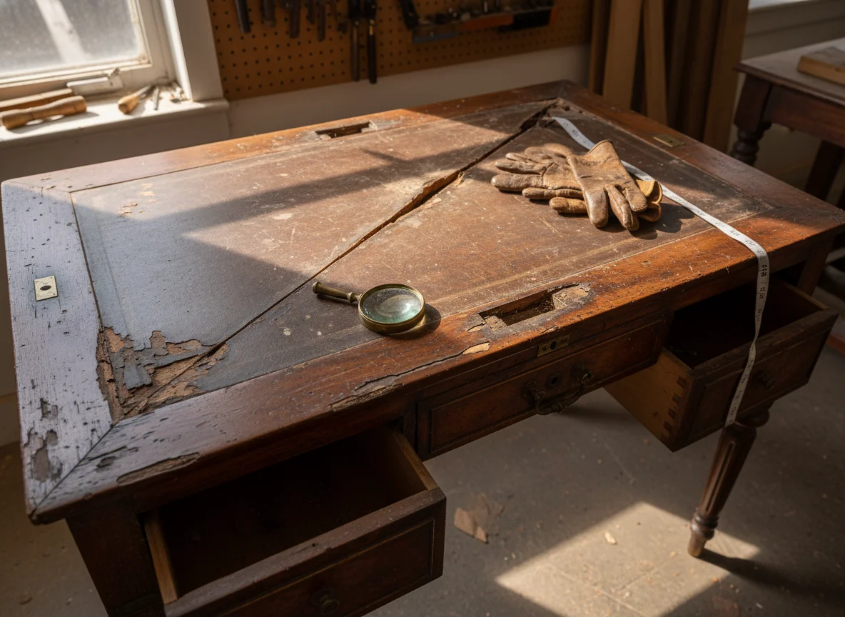 Antieke schrijftafel restauratie