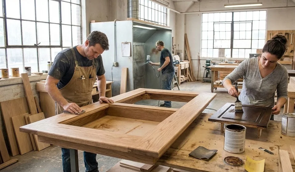 Hout opnieuw afwerken dienst